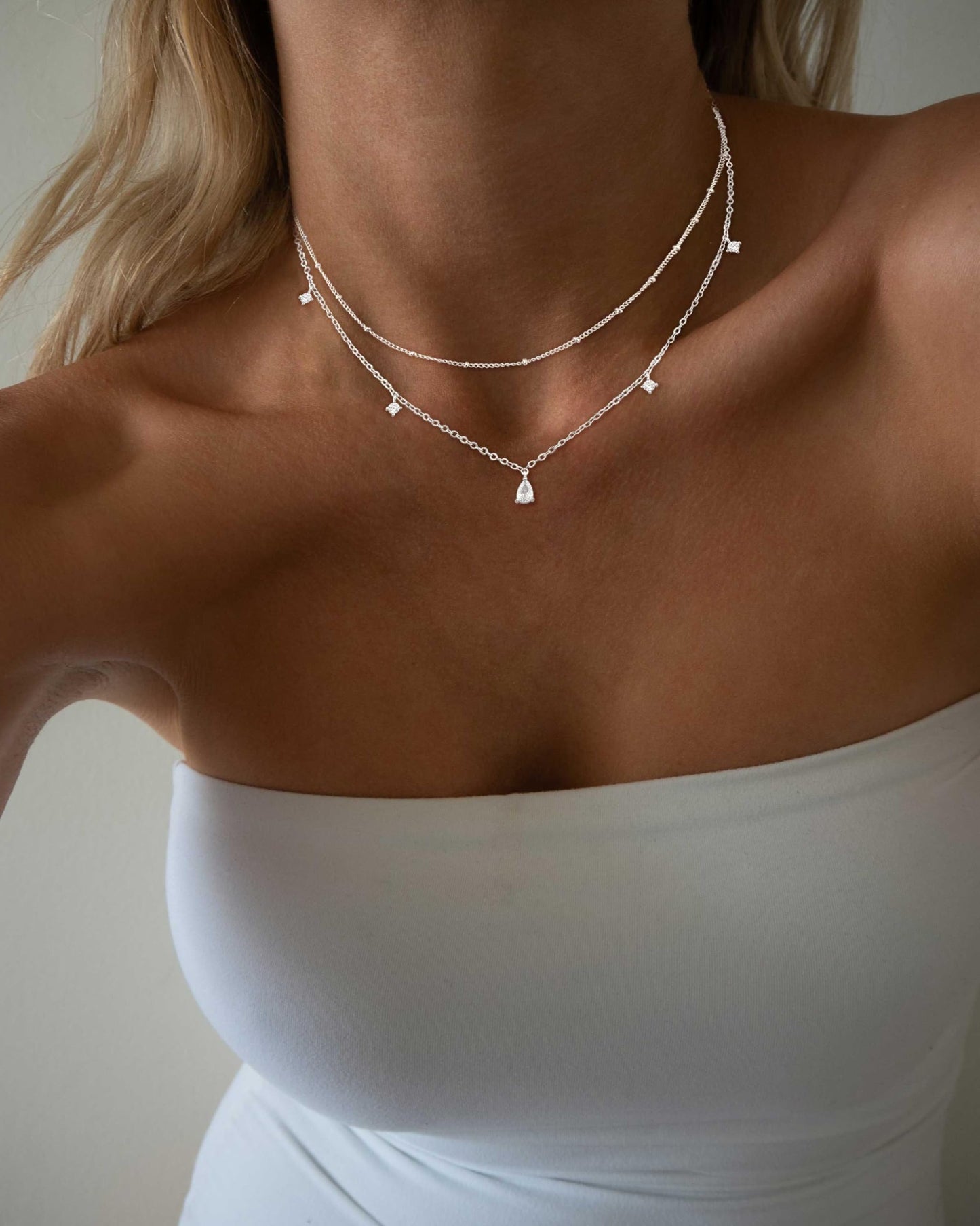 SELFROSE Silver Necklace For Women,Cute Chain Choker Necklaces Stack Dainty Silver Necklace Set Simple Charm Layered Pendant Necklaces For Women Trendy Womens Jewelry Set Fashion Accessories