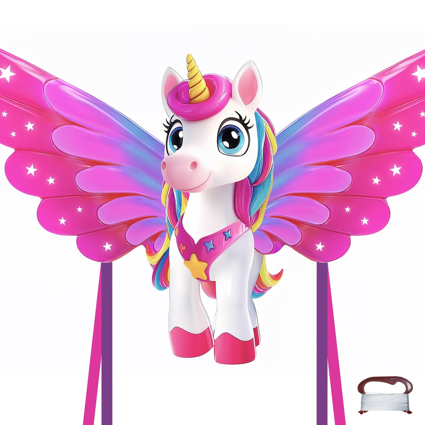 TOY Life 48.4'' Unicorn Kites Easy to Fly for Kids Adults with 328.1 FT String, Beach Kite Outdoor Game Outside Toys Activity, Unicorn Toys for Girls, Gift for Girls Ages 4-8
