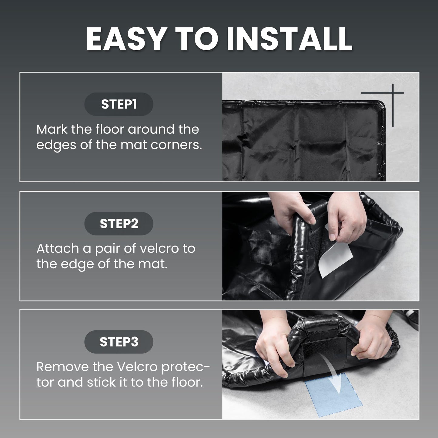 DremGara 7'9" x 16' Heavy-Duty Garage Floor Mat - 610GSM Commercial-Grade PVC Car Snow Mat with 1.2" Raised Edges to Trap Water & Mud, Waterproof Garage Containment Mat for SUVs, Non-Slip