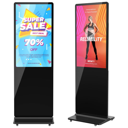 32 Inch Indoor Digital Signage Ultra HD Advertising Display Kiosk with Android OS Support Customizable Content and HDMI Input Commercial Totem Perfect for Retail Stores, Offices,and Restaurants