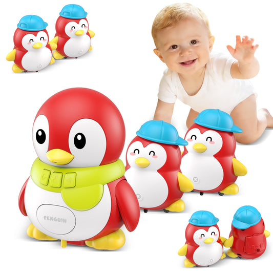 Baby Toys 6-12 Months, Musical Red Penguins Crawling Infant Toys, Early Learning Toy for Tummy Time with Light & Sound, Birthday Gifts for Babies Newborn Boys Girls 6 7 8 9 10 11 Months 1 Year Old