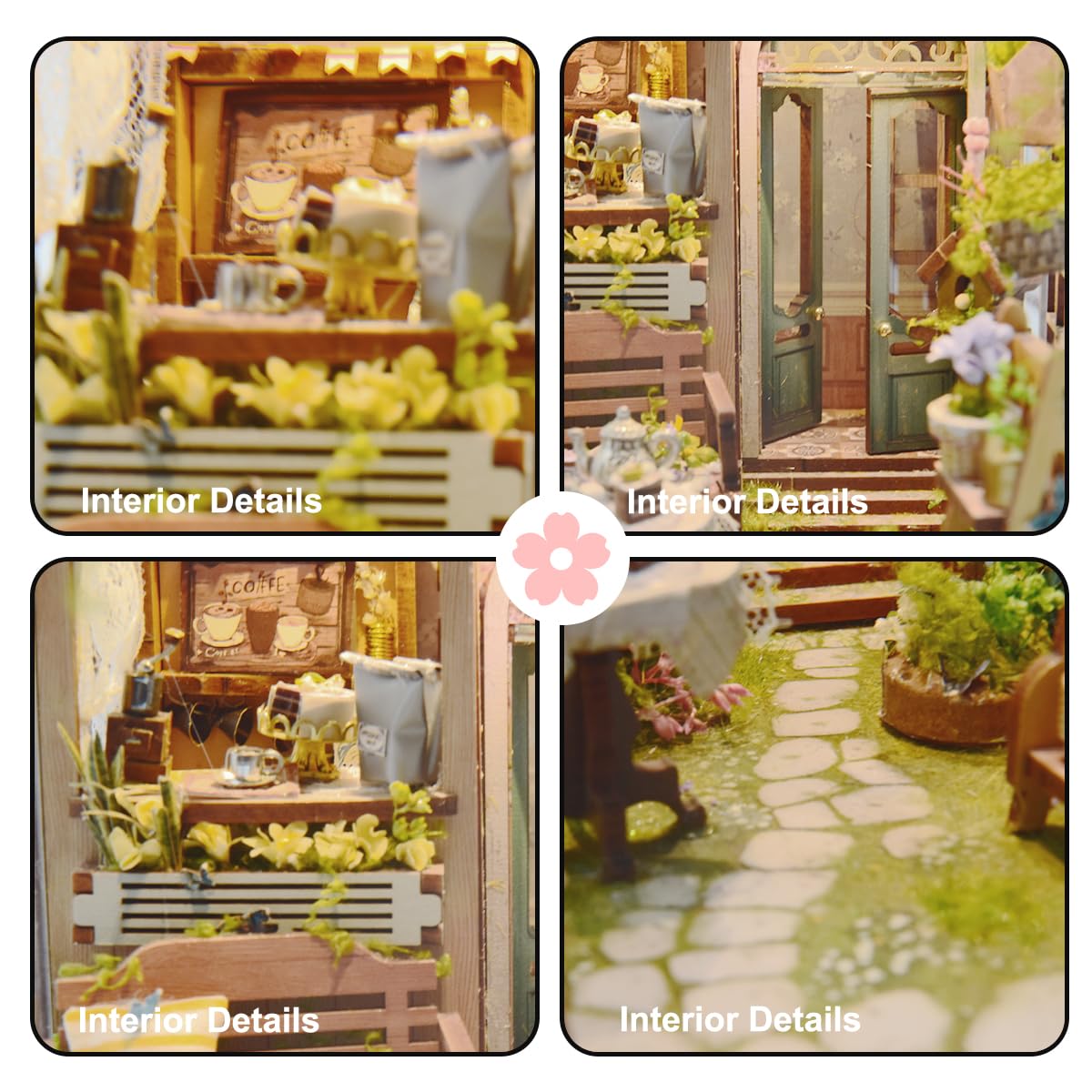 STRUCWOOD LED Garden Book Nook Kit DIY Miniature Dollhouse 3D Puzzle Wooden Bookshelf Room Decoration- Booknook Kits for Adults- Sylvia Garden (SQ-22)
