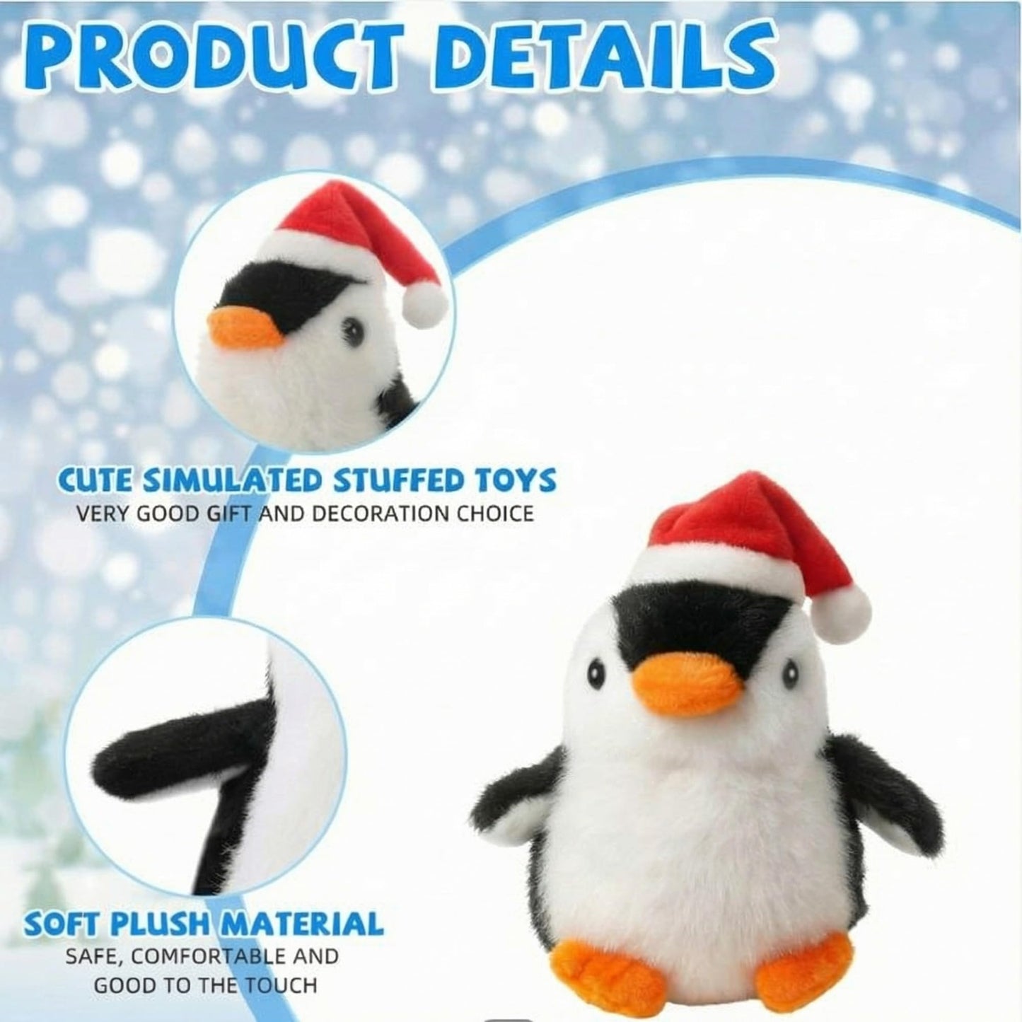 Motionchic 20 Pcs Mini Plush Penguin Winter Party Favors Cute Penguin Hanging Stuffed Animal Plush Party Favors for Bag Pendant (Christmas Hat,Black)