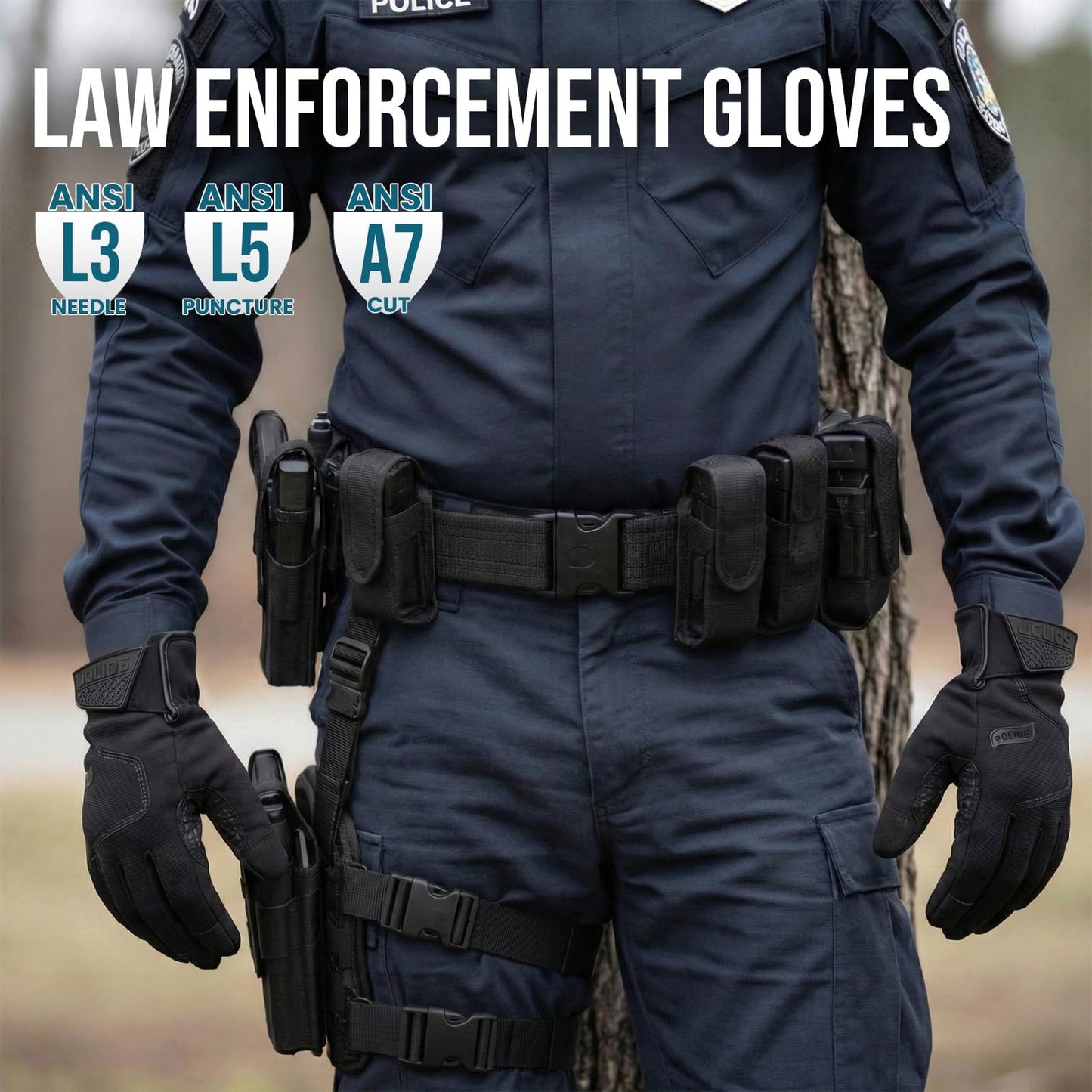 TAILI Level 3 Needle, Level 5 Puncture Resistant Work Gloves for Gardening, Touchscreen, Breathable, Grip Enhanced A7 Cut Resistant Safety Gloves, Black, Small (S), 1 Pair