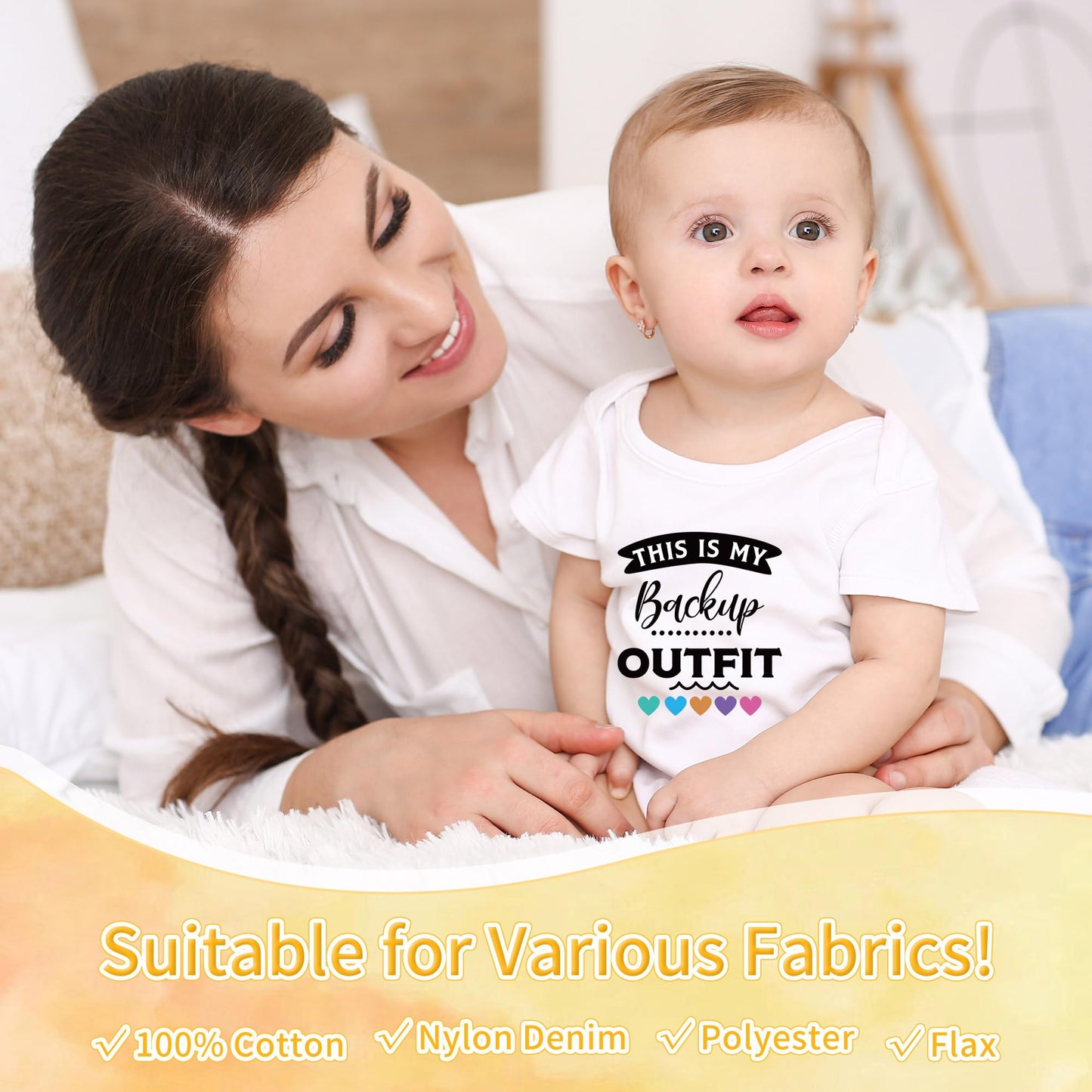 Funny Baby Iron on Transfers, 20 PCS Onesie Decorating Kit Baby Shower, Fun Heat Transfer Stickers, Iron on Decals for T Shirts Hoodie Bibs Bodysuit Clothing DIY Crafts