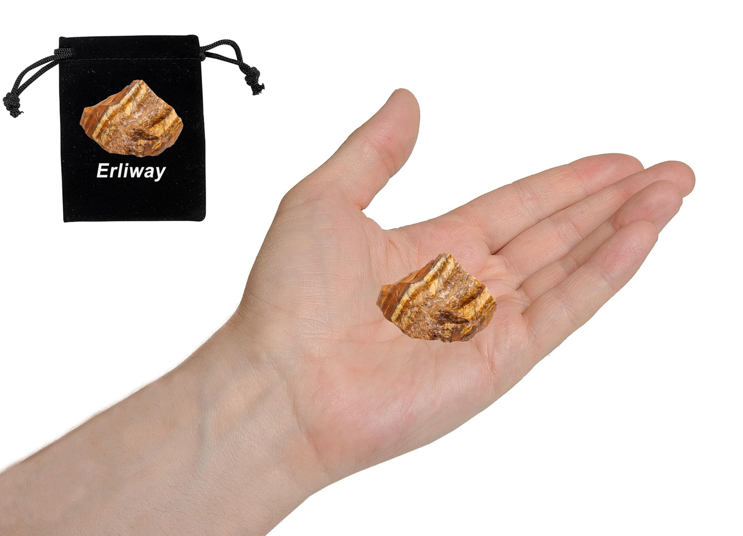 Tiger's Eye Raw Crystals, Large 1.25-2.0" Healing Crystals Natural Rough Stones Crystal for Tumbling, Cabbing, Fountain Rocks, Decoration, Polishing, Wire Wrapping, Wicca & Reiki
