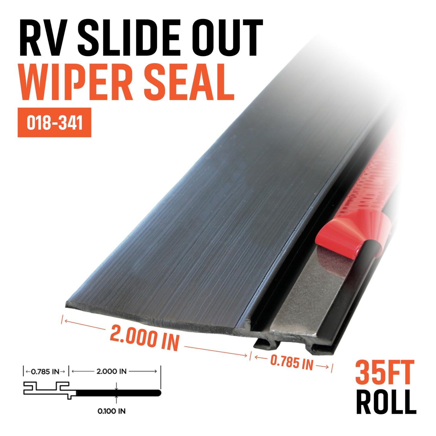 Combo RV Slide Out Black Rubbers | 018-312-EKD & 018-341 EK | 1' x 15/16' x 35' D-Seal Wiper & 1/2' x 2.75' x 35’ Seal Base (Sealant & 018-312-EKD & 018-341 EK)