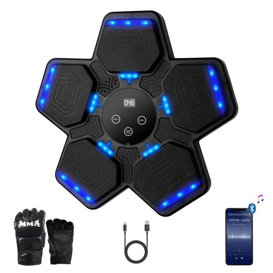 MOCASO Music Boxing Machine, Bluetooth Music Punching Bag with Boxing Gloves, Smart Boxing Machine for Kids Adult, Wall Mount Workout Equipment Target for Home, Gym, Office