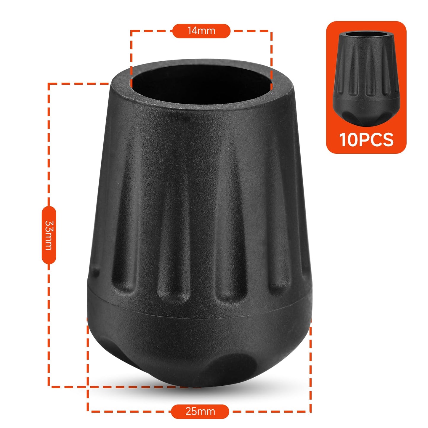 Easecos 10 Pcs Camping Chair Leg Tips Non-Slip Chair Leg Cover Caps Outdoor Folding Table Feet Replacement Protector Pads for Camping Picnic Hiking Fishing Lawn
