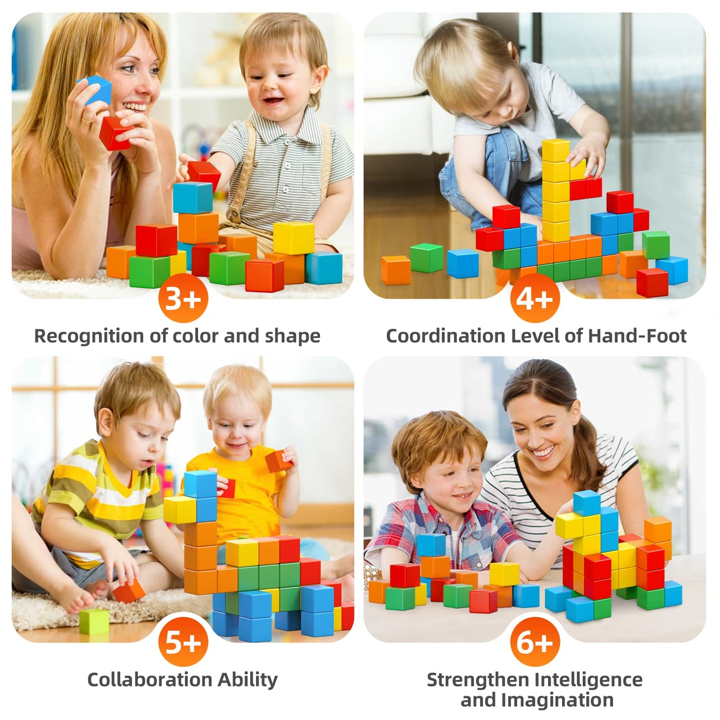 Magnetic Blocks, 1.41 inch Large Magnetic Building Blocks for Toddlers 3 4 5 6 7 8 Years Old Boys Girls Magnet Cubes for Kids 1-3 Montessori Toys STEM Preschool Educational Building Cube 30 Pcs