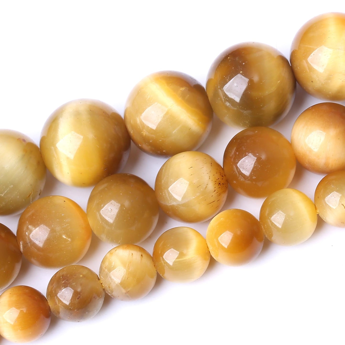 Natural Golden Tiger Eyes Stone Beads for Jewelry Making DIY Bracelet Necklace Jewelry Making 1 Strand 15.5inch 35PCS 10MM