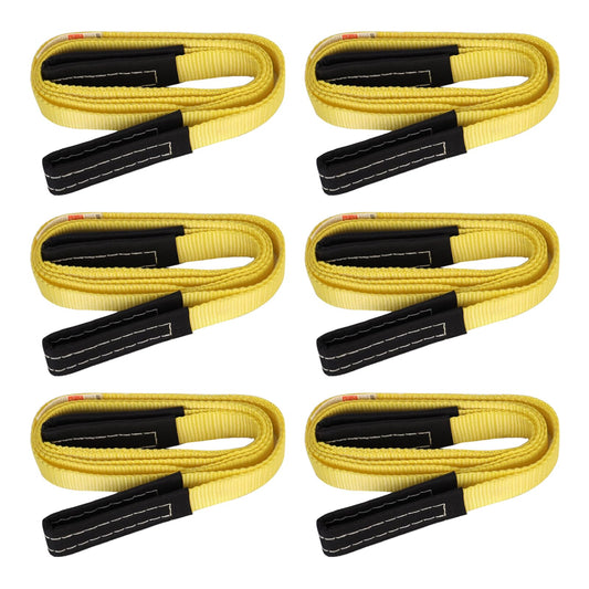 XSTRAP STANDARD 6PK 1" x8' Lift Sling Web Strap/Wear Guard End, 4,000 lbs Break Strength Lifting Straps with 2 Reinforced Loops for Tree Saver Lifting Furniture Appliances Machine