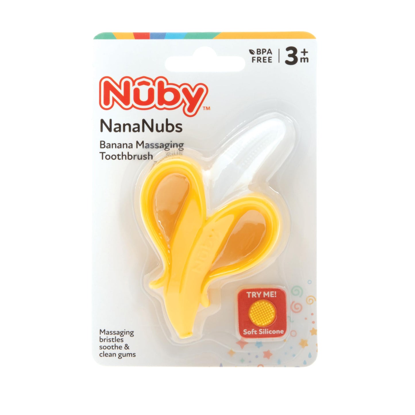 Nuby Nananubs Banana Massaging Teether – Baby Teething Toys 3 Months and Up, Silicone Teether for Sore Gums, Infant Toy, Baby Essentials, Brush, Travel Accessory, Gift for Babies (Pack of 16)