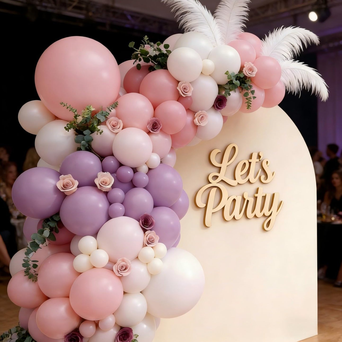 Pink Purple White Balloon Garland Arch Kit 143Pcs Lavender Light Pastel Purple Pink White Latex Balloons for Butterfly Bridal Shower Birthday Wedding Party Decorations