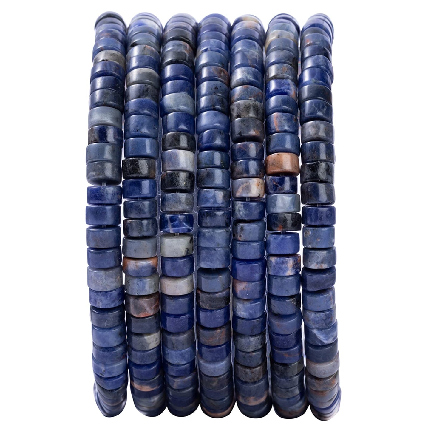 Natural Blue Sodalite Stone Spacer Beads 6x3mm 38cm/str Flat Round Loose Semi Gemstone Caps for Making Bracelets Necklace