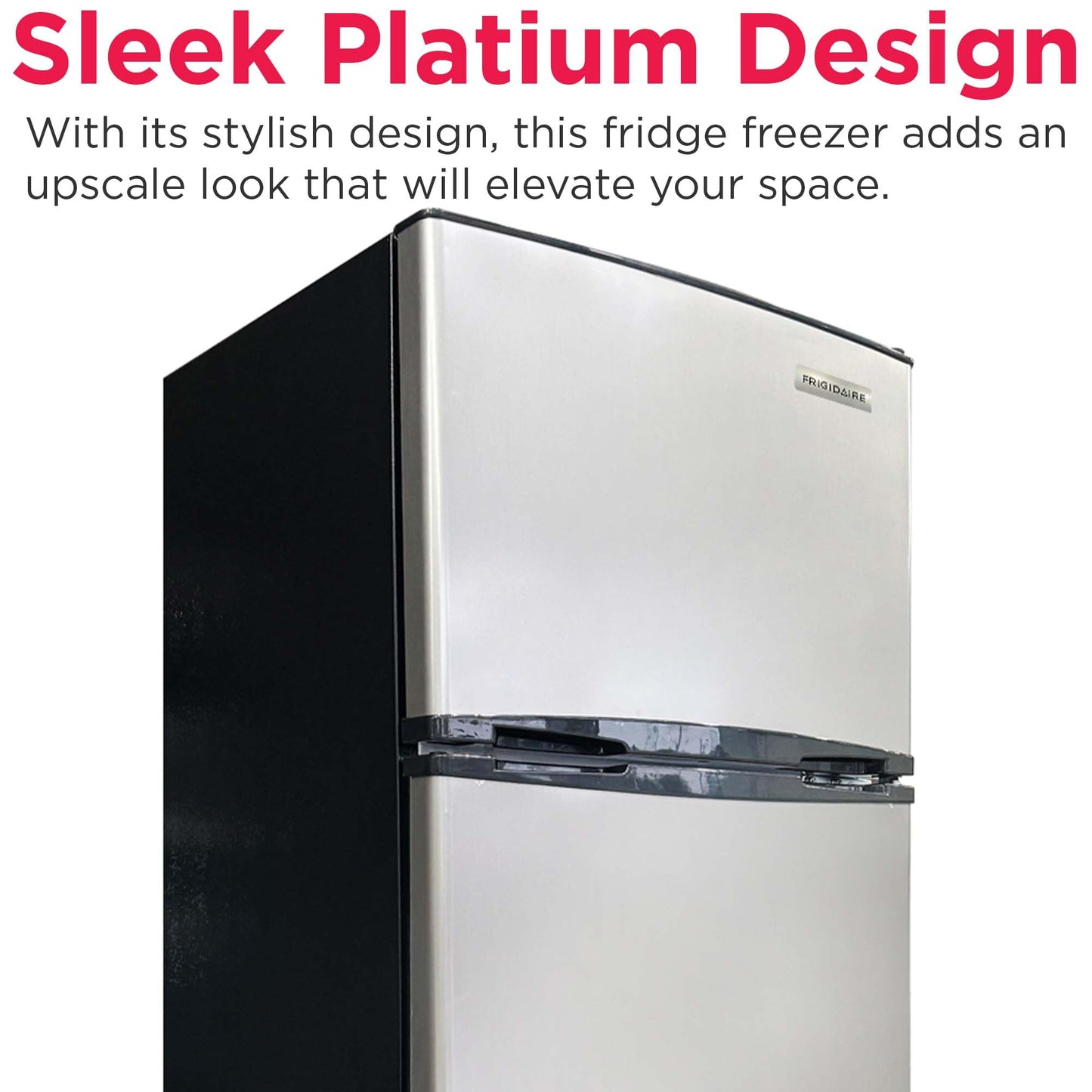 Frigidaire 2 Door Apartment Size Refrigerator with Freezer, 7.5 cu ft, Retro, Silver, Platinum