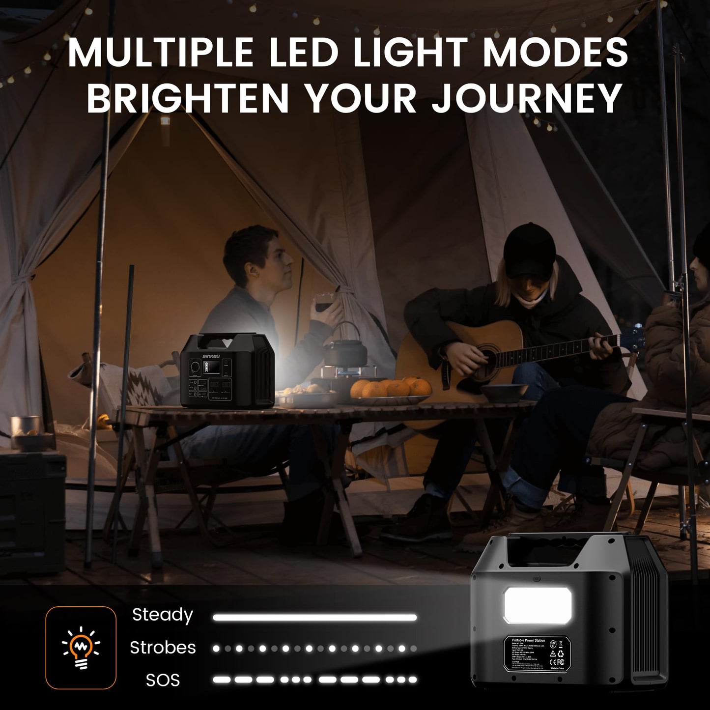 SinKeu Portable Power Station 80000mAh,256Wh LiFePO4 Battery Backup,300W AC Outlets, Power Bank for Hurricane Emergency Outdoor Camping RVs Home
