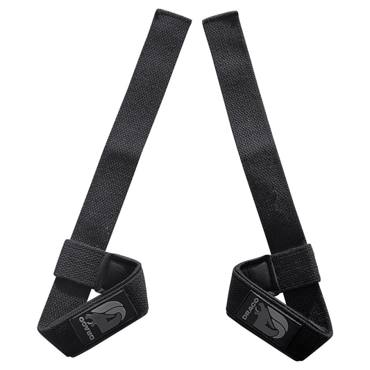 DRACO FITNESS Lifting Wrist Straps - Padded Neoprene for Weightlifting, Bodybuilding, Powerlifting, Strength Training, Deadlift - 23.5" L x 1.5" W Cotton with Heavy Duty Stitching