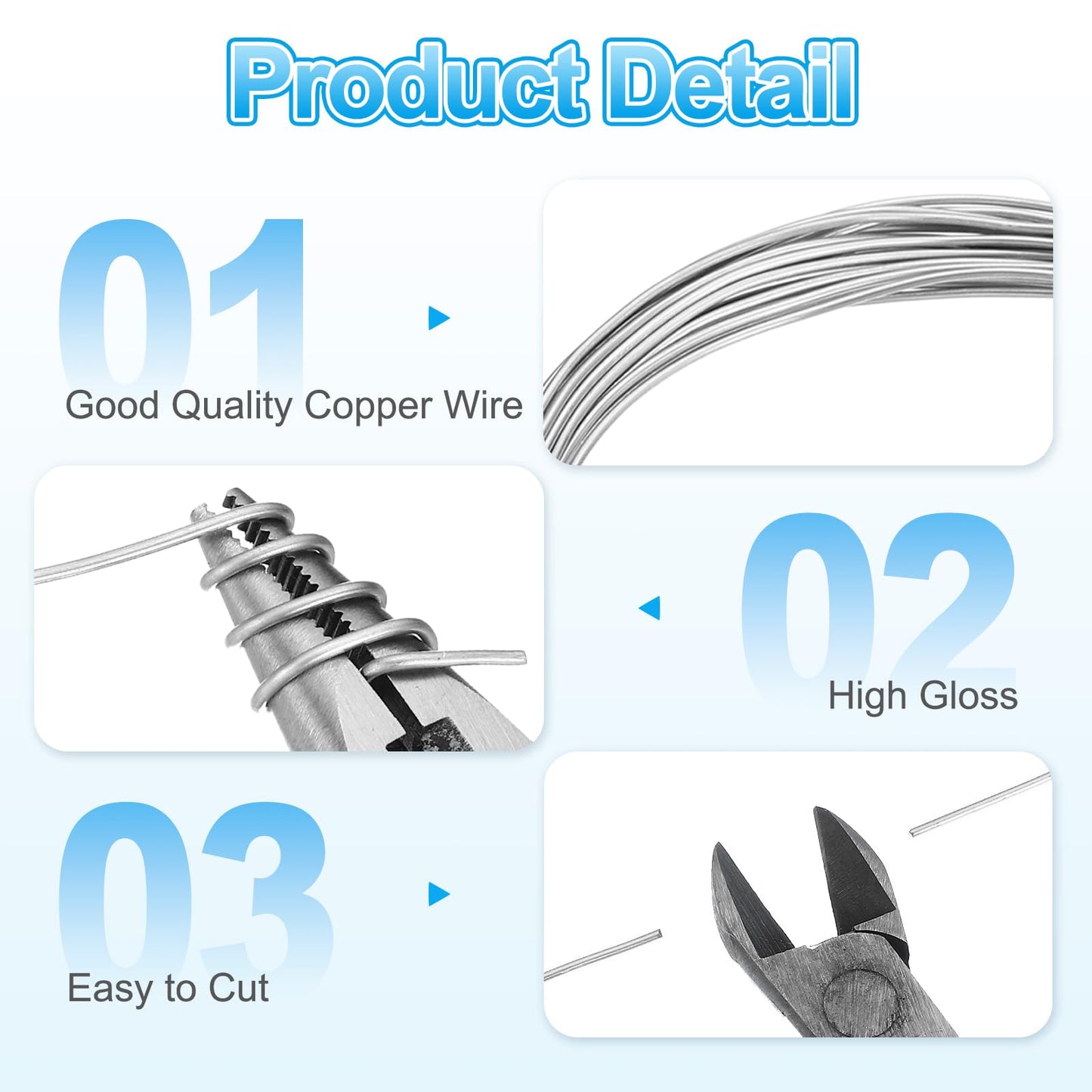 MECCANIXITY 82 Feet Aluminum Craft Wire, 20/18 Gauge (0.8/1mm) Sculpting Metal Armature Craft Wire for DIY Jewelry Making Beading Floral with Cutter Silver, 3 Pcs