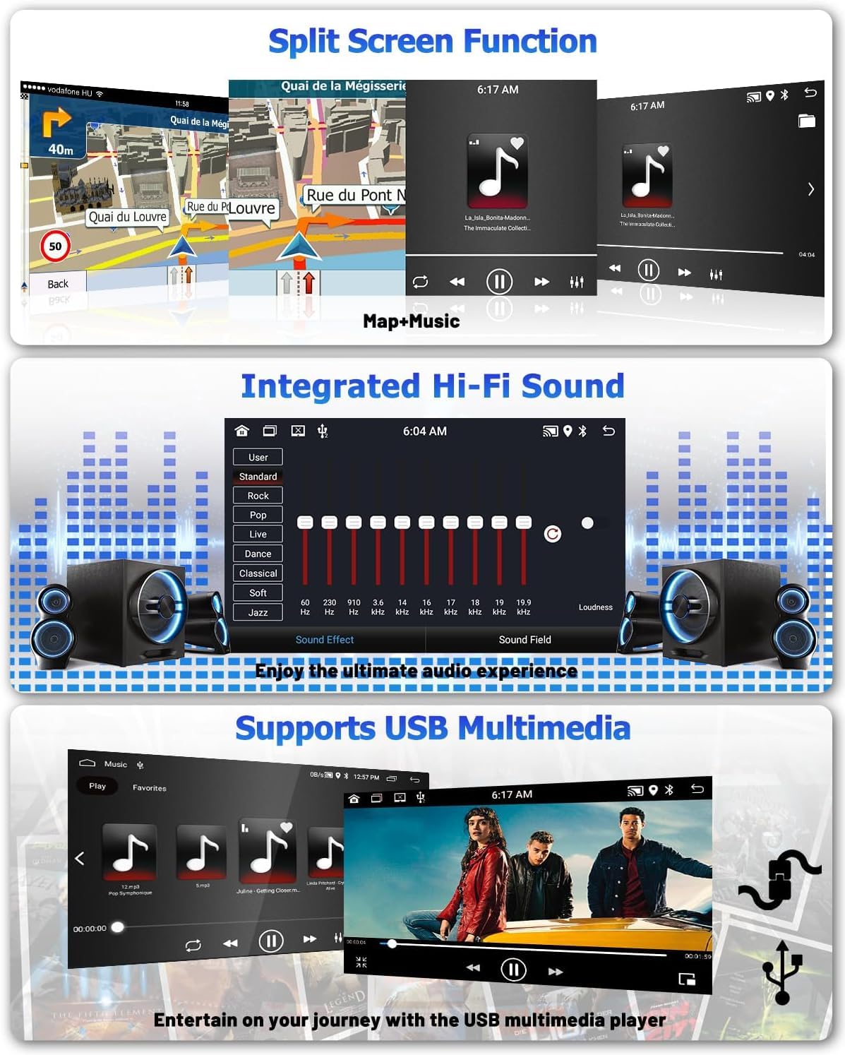 [4Core 64G] Android 15 Car Stereo for Subaru Forester Impreza WRX 2008-2012, Hikity 9 Inch Touchscreen Radio Wireless Carplay Android Auto Mirror Link GPS WiFi Bluetooth FM/RDS/EQ MIC Backup Camera