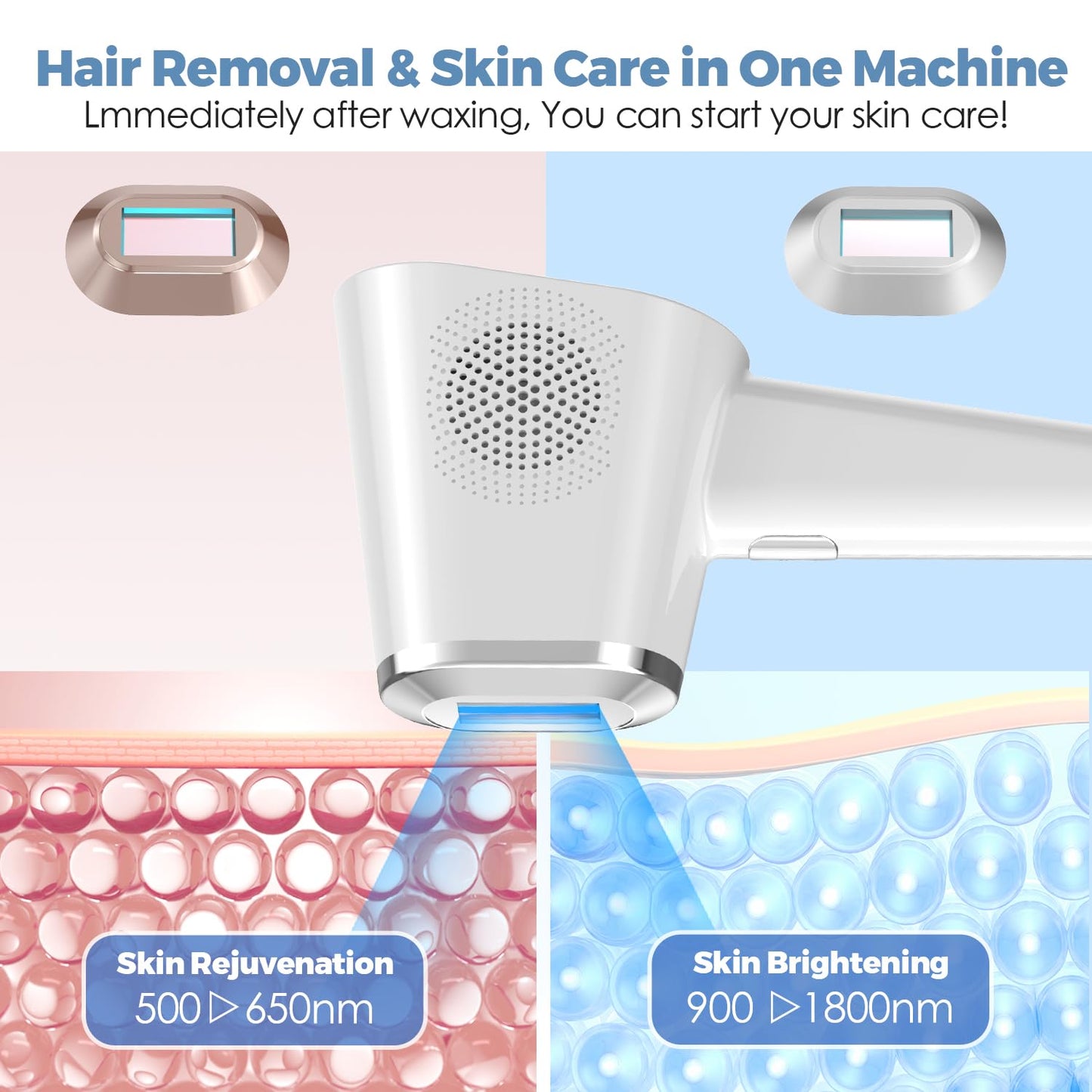 Ipl Laser Hair Removal For Women & Men,Painless Laser Hair Removal Device,2 Modes,5 Levels,Permanent At-Home Hair Removal For Face & Body
