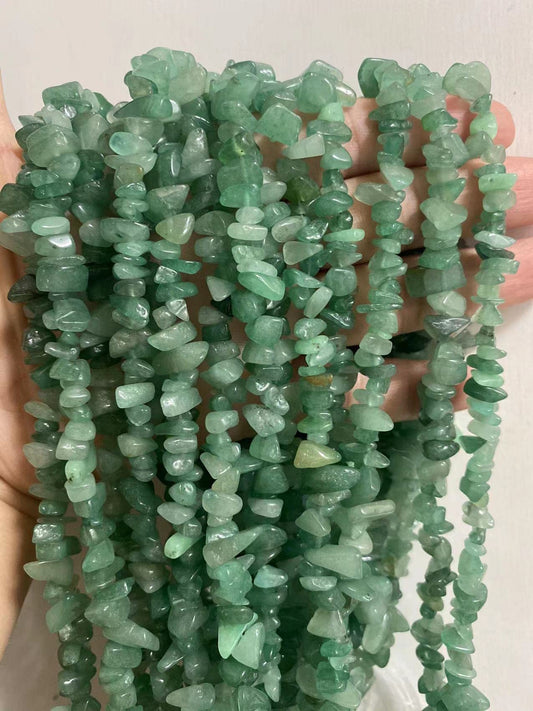 PLTbeads 7-8mm Natural Green Aventurine Gemstone Chips Beads Healing Crystals Waist Bracelets Necklace Kit Irregular Stone DIY Crafts Design Jewelry Making