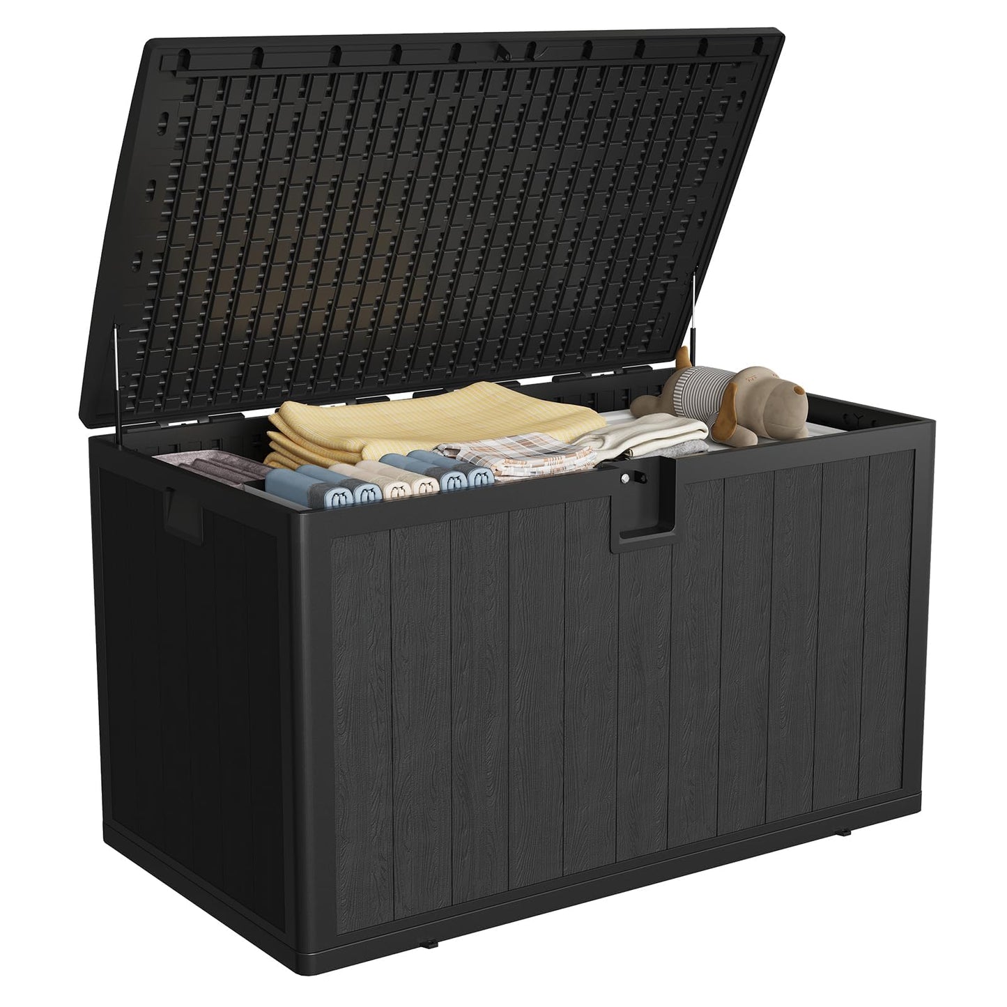 130 Gallon Waterproof Outdoor Storage Box, Lockable Deck Cabinet for Patio Furniture, Outdoor Cushion Organizer, Garden Tools, Package Delivery, Deck Boxes Outdoor Waterproof