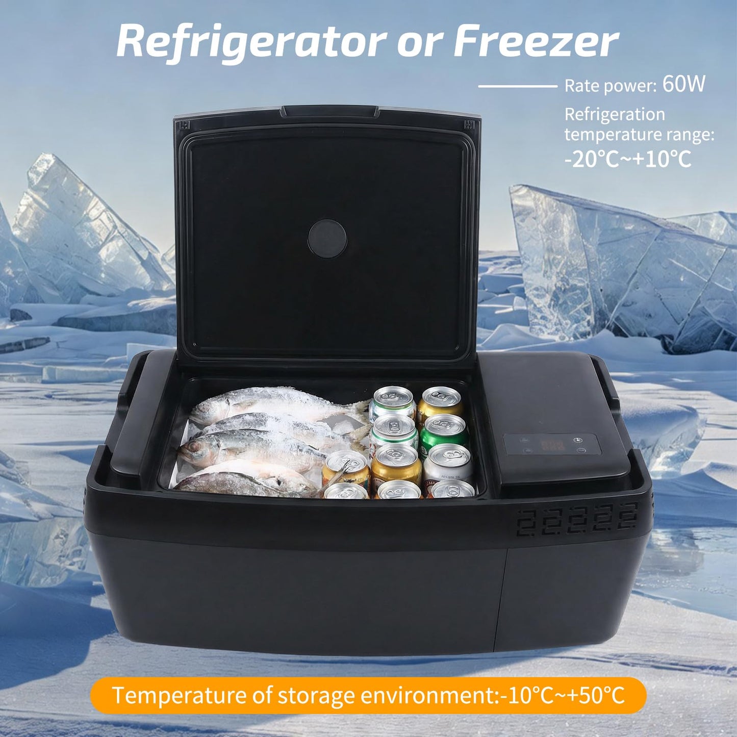 Tlaleikejia Car Refrigerator for Tesla Model 3, 37QT (35L) 12V Car Fridge -4℉~68℉, APP Control, Trunk Custom Fit for Model 3 2017–2026 (Incl. Highland), Portable Freezer 12/24V DC & 120–240V AC