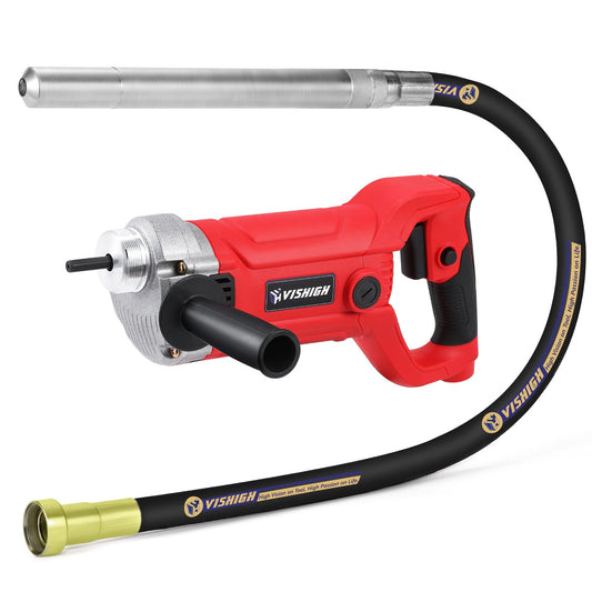 VISHIGH Electric Concrete Vibrating Tool 1400W Handheld, Corded Concrete Vibrator with 5ft Shaft, 110V Household Cement Construction Tool for Slabs Paves Walls Pouring Work in Garden Yards