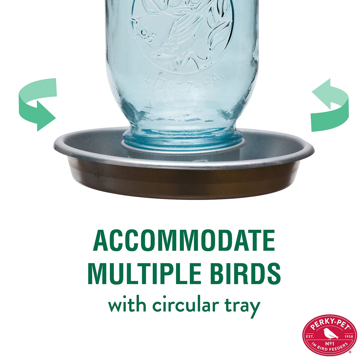Perky-Pet 1 Mason Jar Wild Bird Waterer 783, Blue