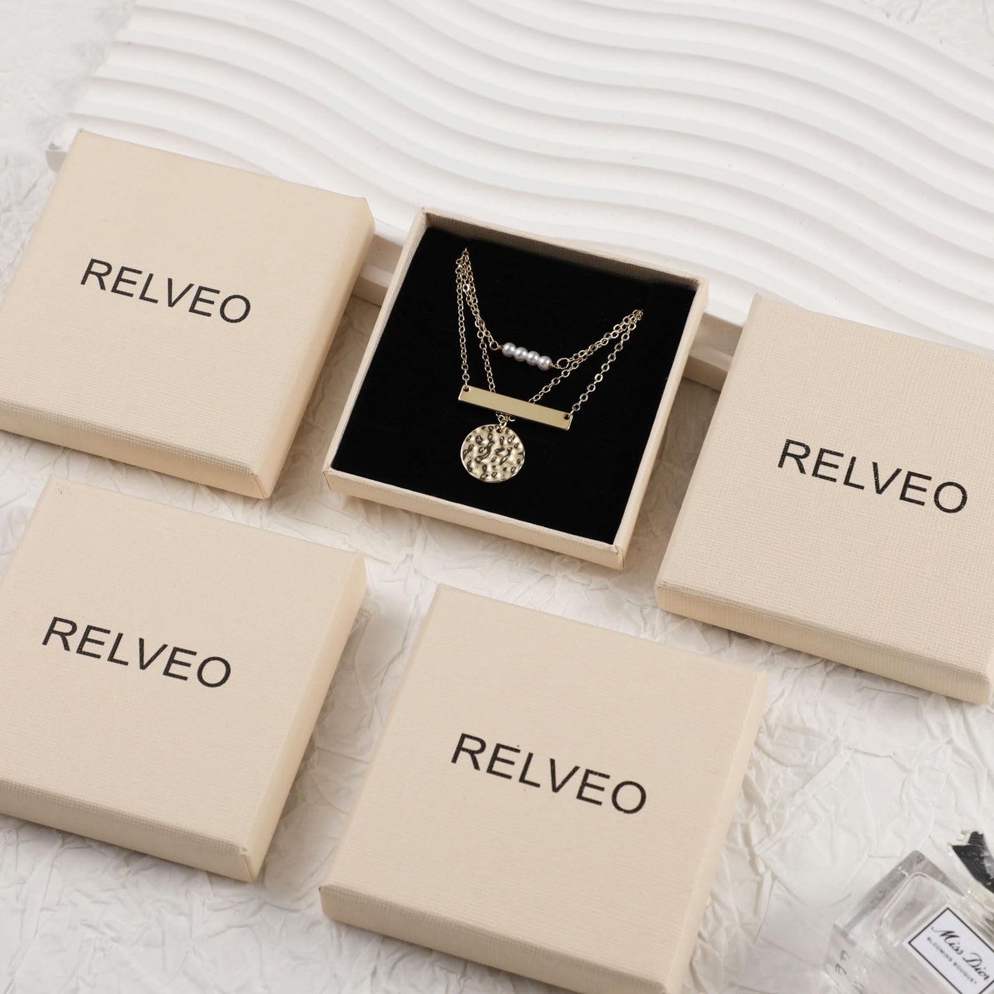 RELVEO 2PCS Gold Waist Chain Adjustable Layered Belly Chain Body Chain Jewelry for Women Sexy Bikini Beach Boho Beaded Waist Chains