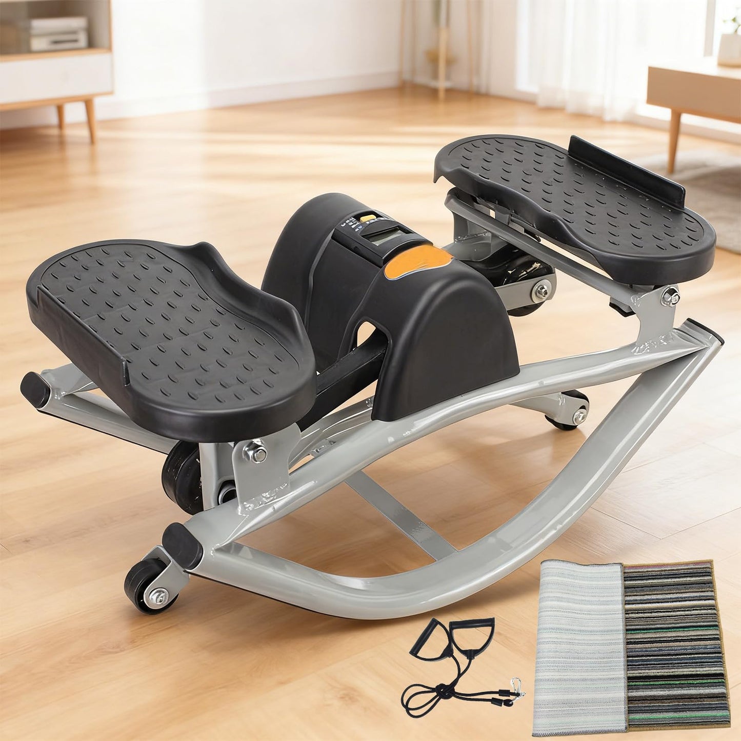 WIKONALK Portable Rock Stepper Home Workout Machine-Low-Impact Lateral Steppers,Lateral Rocking Fitness Stepper for Leg Core Glute Training,Abs Compact Side-to-Side Steppers for Gym Home,Unisex
