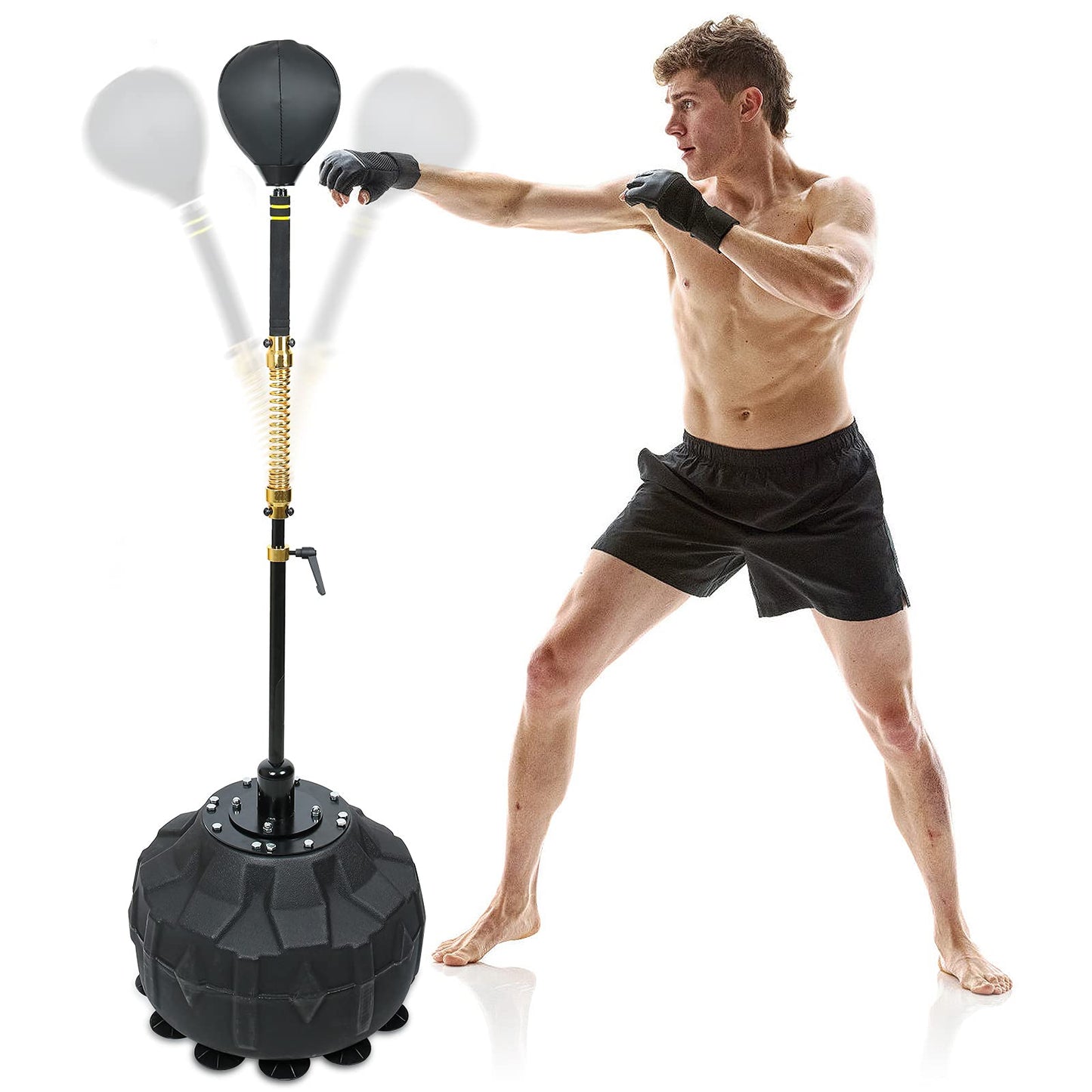 INNOLIFE Boxing Fast Respond Speed Bar Heavy Duty Punching Equipment Adjustable Height from 57"~74.8" Boxing Skills Training Free Standing