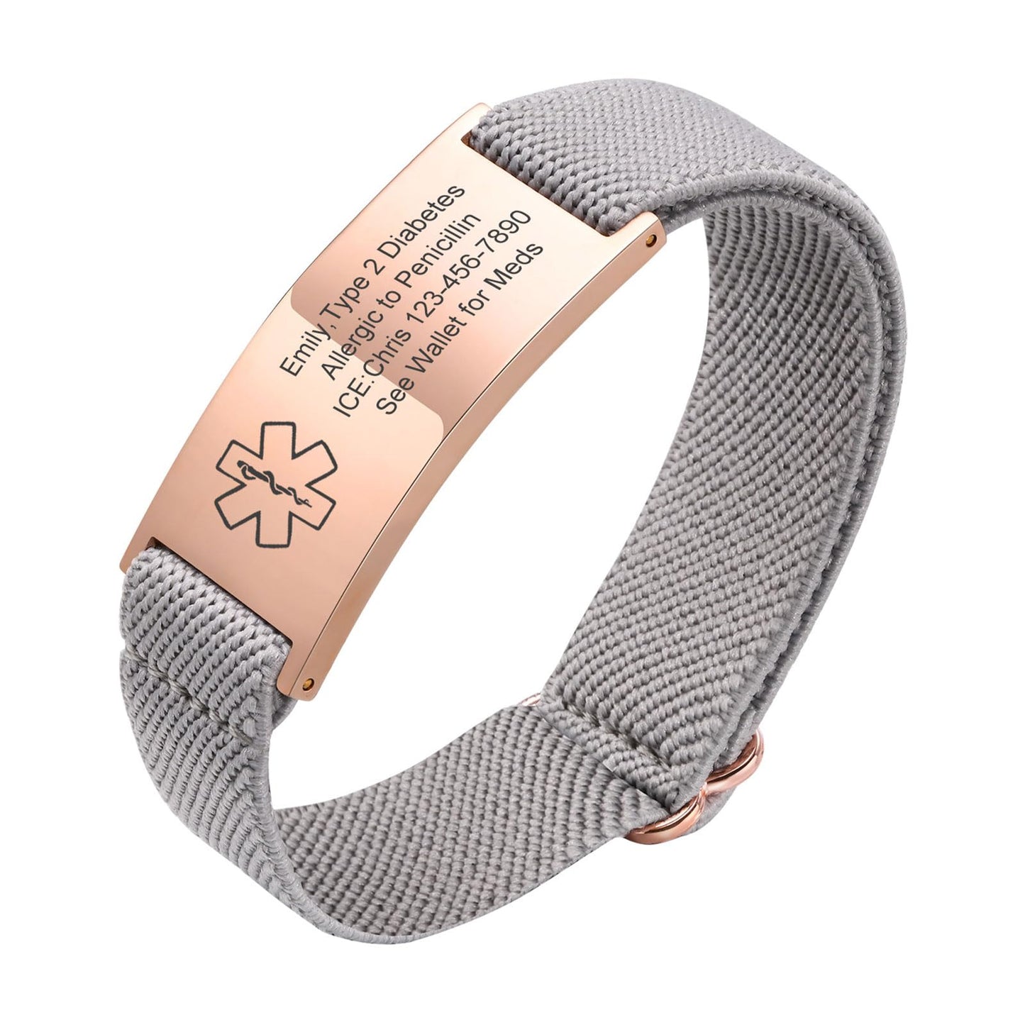 VNOX Medical Alert Id Bracelet for Men Women, Custom Engraving Medical Alert Bracelets for Women Men
