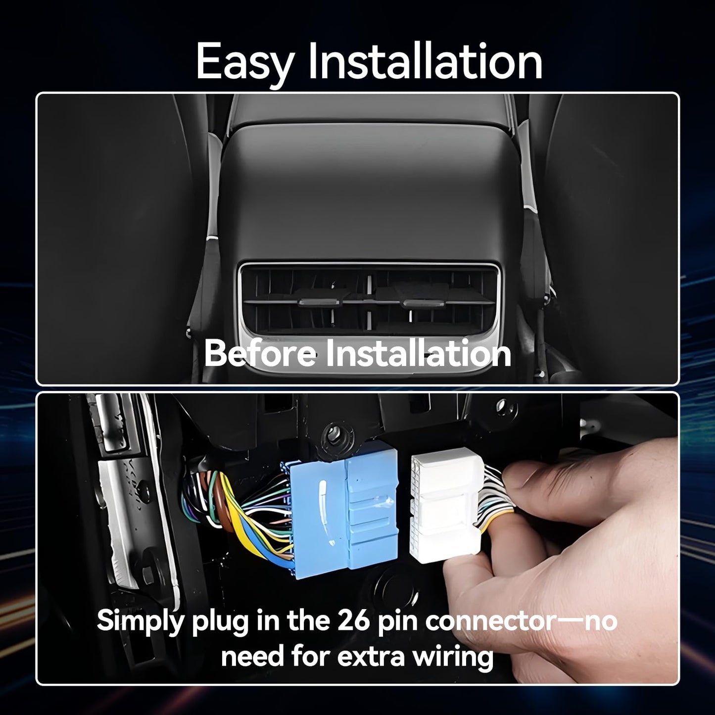 8.66 Rear Entertainment Display Compatible with Tesla Model 3 2019-2023 &Y 2019-2024 Rear display Screen CarPlay HD Video Second Row Back Seat TV monitor Supports AC Control Seat Heating & Adjustment