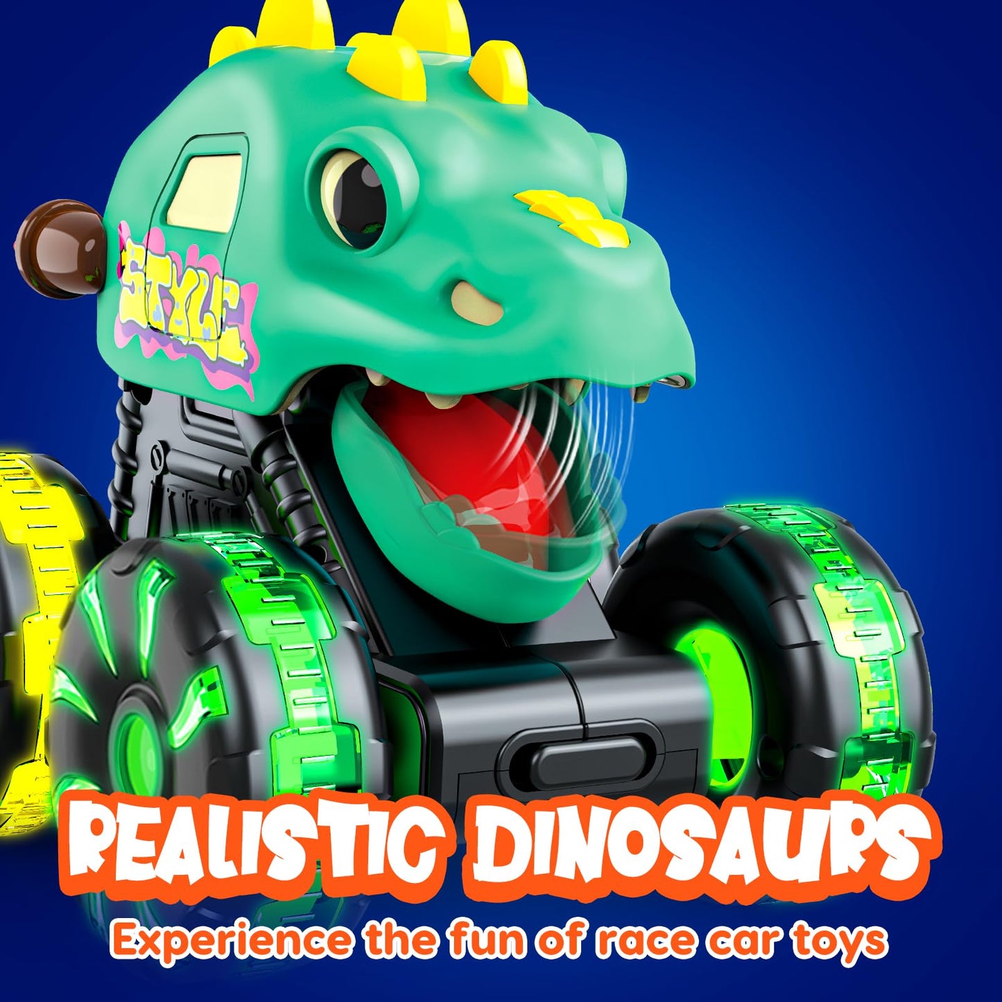 Monster Truck Toys Dinosaur Cars for Toddlers 1-3, Press and Go Cars Truck Toys for 1 2 3 4 5 Year Old Boys Girls Gift, Light Up Boy Toy Dinosaur Cars for 2 3 4 One Two Year Old Boy Birthday Gifts