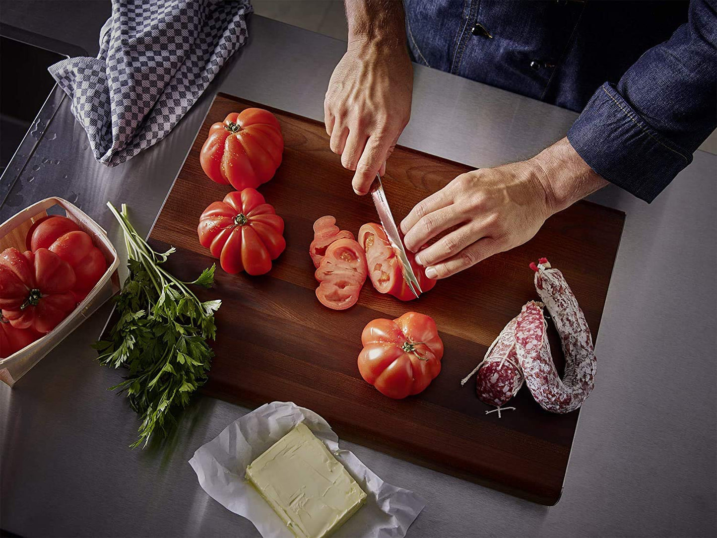 WÜSTHOF Classic Seven Piece Knife Block Set | 7-Piece German Knife Set | Precision Forged High Carbon Stainless Steel Kitchen Knife Set with 15 Slot Wood Block – Model 7417
