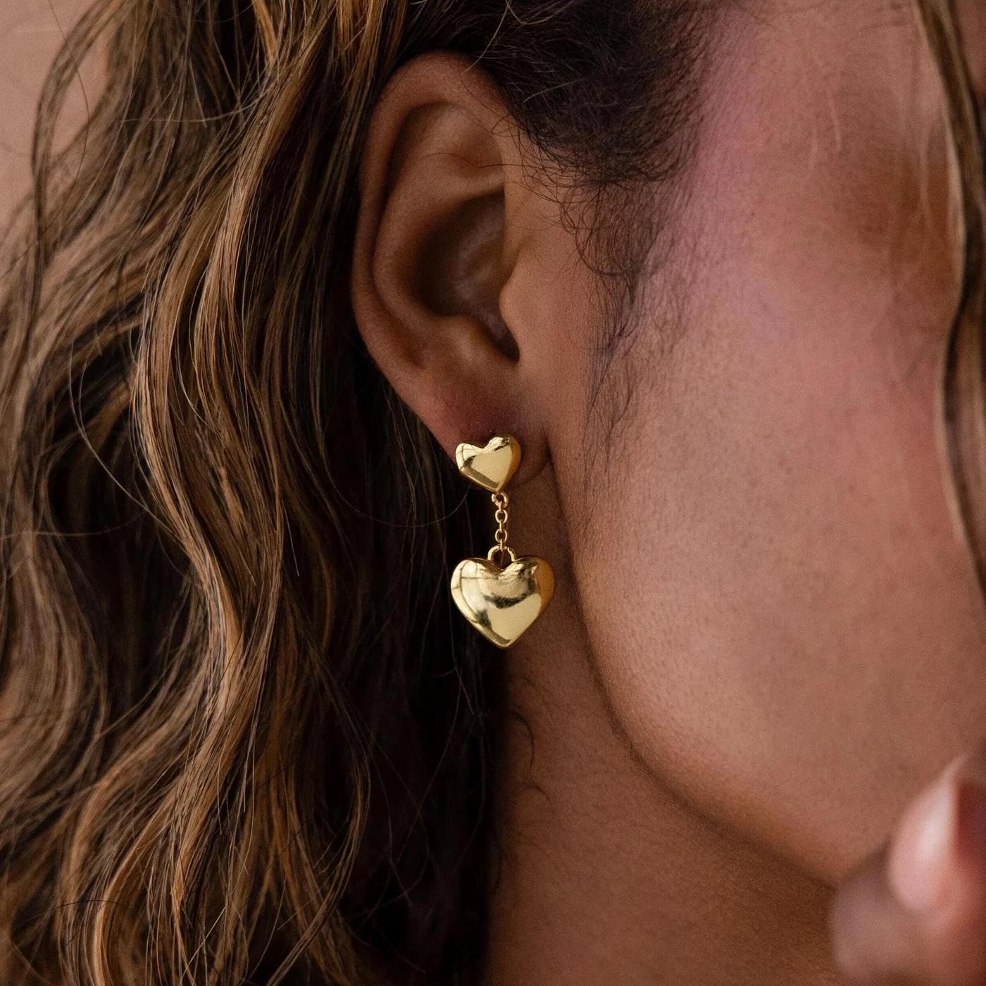 Best Valentine Gifts Heart Earring Sets for Women, Gold Heart Dangle Stud Hoop Earring Set for Multiple Piercing, Valentines Day Earrings, Valentine Jewelry Gifts for Wife Mom Girlfriend Friend