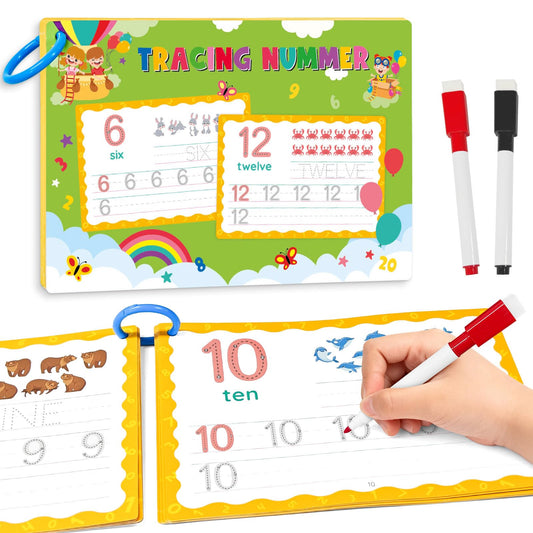 Tracing Books for Kids Ages 3-5, Preschool Learning Activity Book, Prek Workbook Learn to Write, Dry Erase Handwriting Writing Practice, Numbers Tracing Workbook-Kindergarten Learning Busy Book