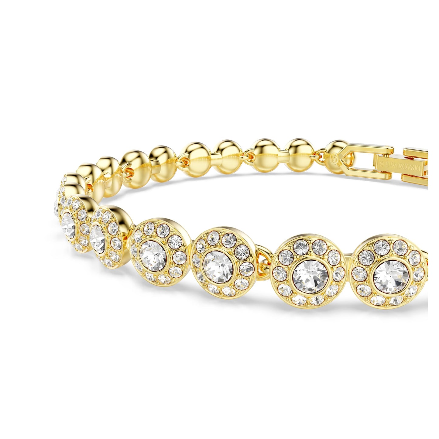 Swarovski Una Angelic set, Round cut, clear, Gold-tone finish