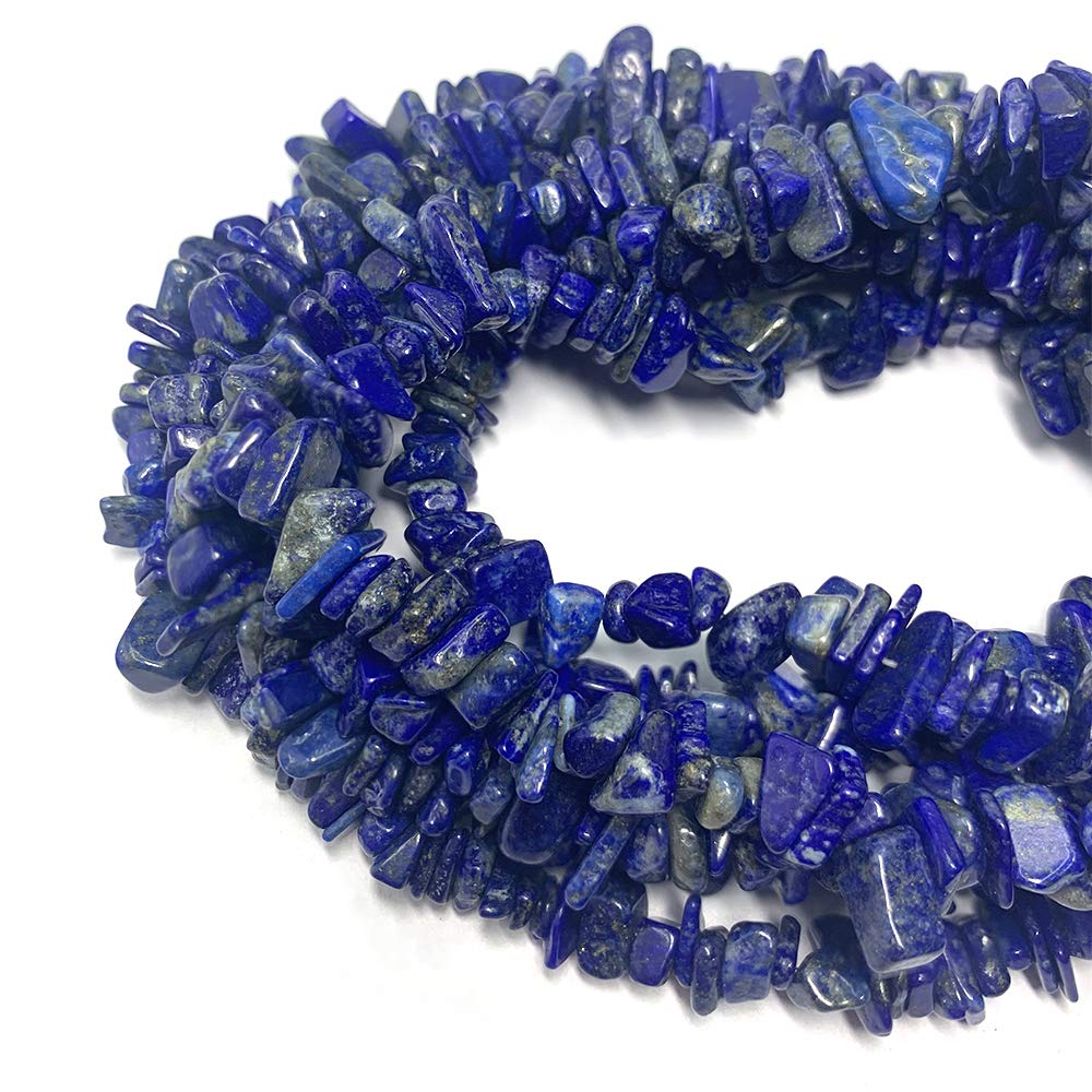 31 inches Chip Stone Loose Gemstones Beads Drilled Strand for Jewelry Making (Lapis)