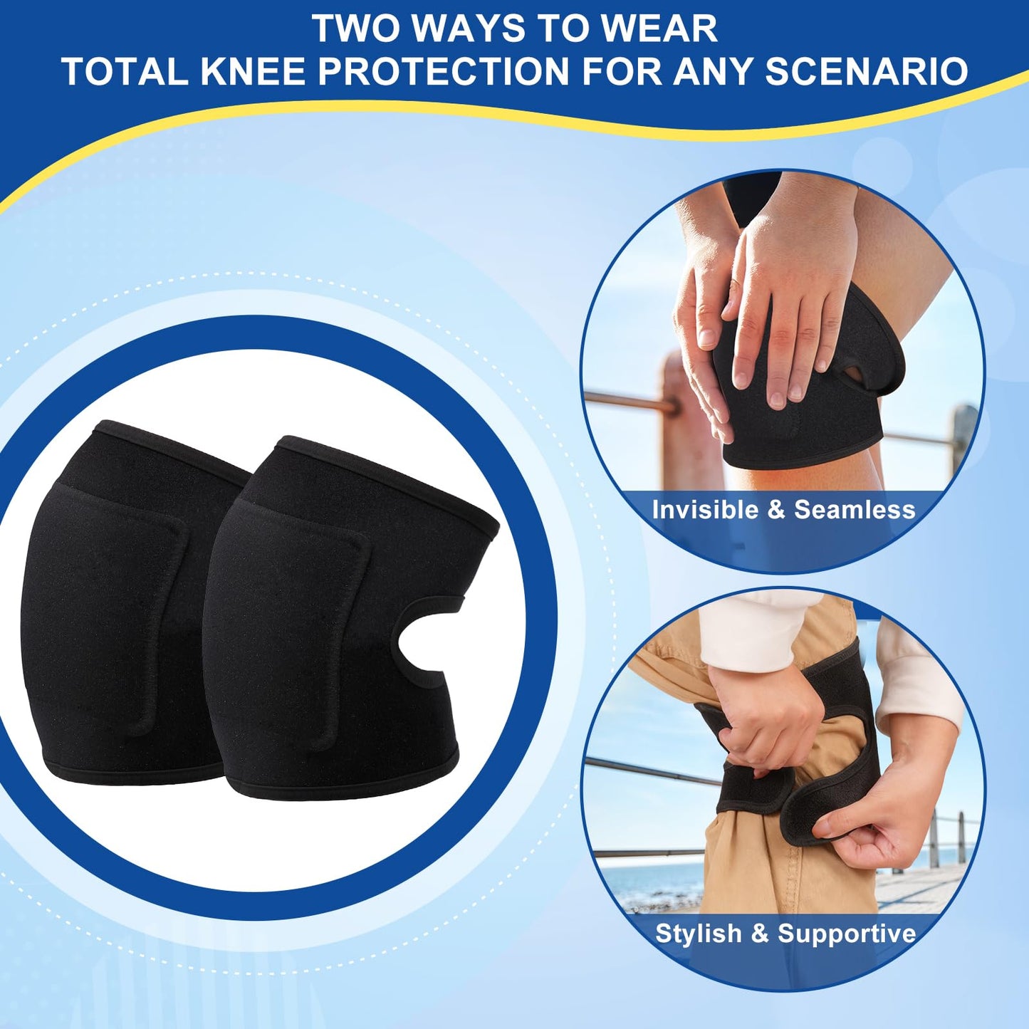 ANBANREY Professional Knee Pads for Men & Women - High Elastic Support for Cleaning, Gardening, Construction, and Floor Work | Knee Protection & Comfort