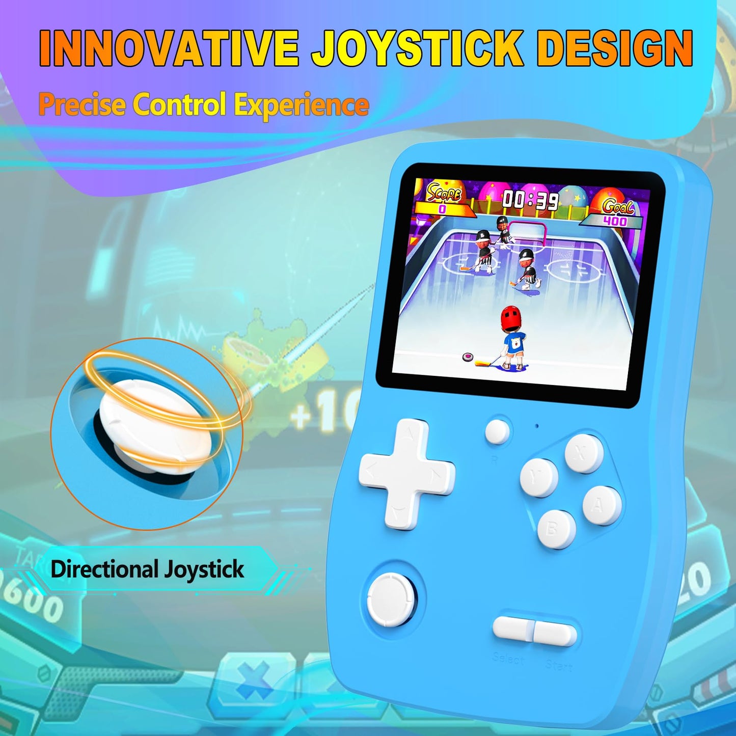 32 Bit Handheld Games for Kids Preloaded 139 Video Games, Portable Video Gaming Player with 3.0" IPS Screen and Rechargeable Battery, Mini Travel Games Electronic Gifts Toys for Boys Girls, Blue