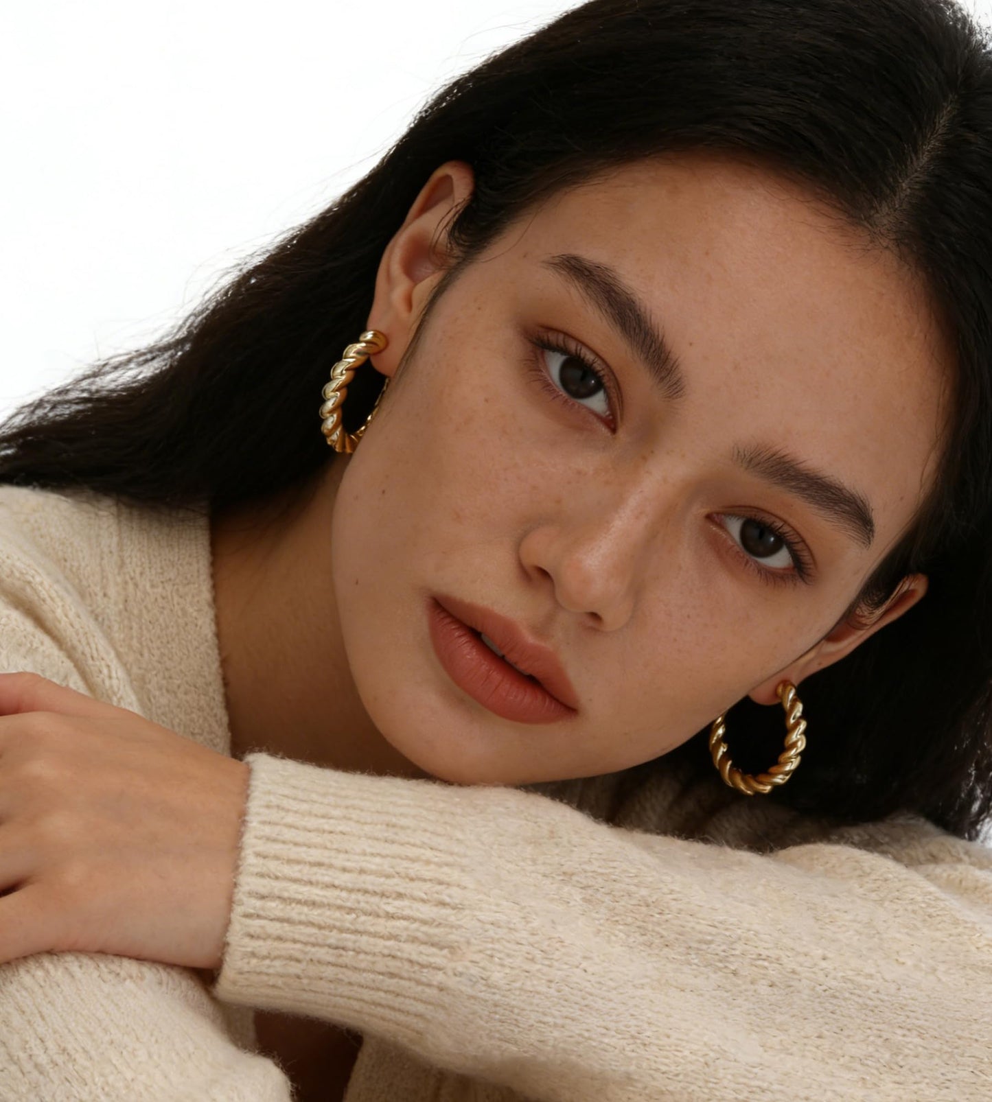 Gold Hoop Earrings Set for Women, 18 Pairs Hypoallergenic Statement Open Pearl Hoops Earring for Multipack, Gold Chunky Hoop Earrings for Women Trendy Jewelry (Yellow Gold)
