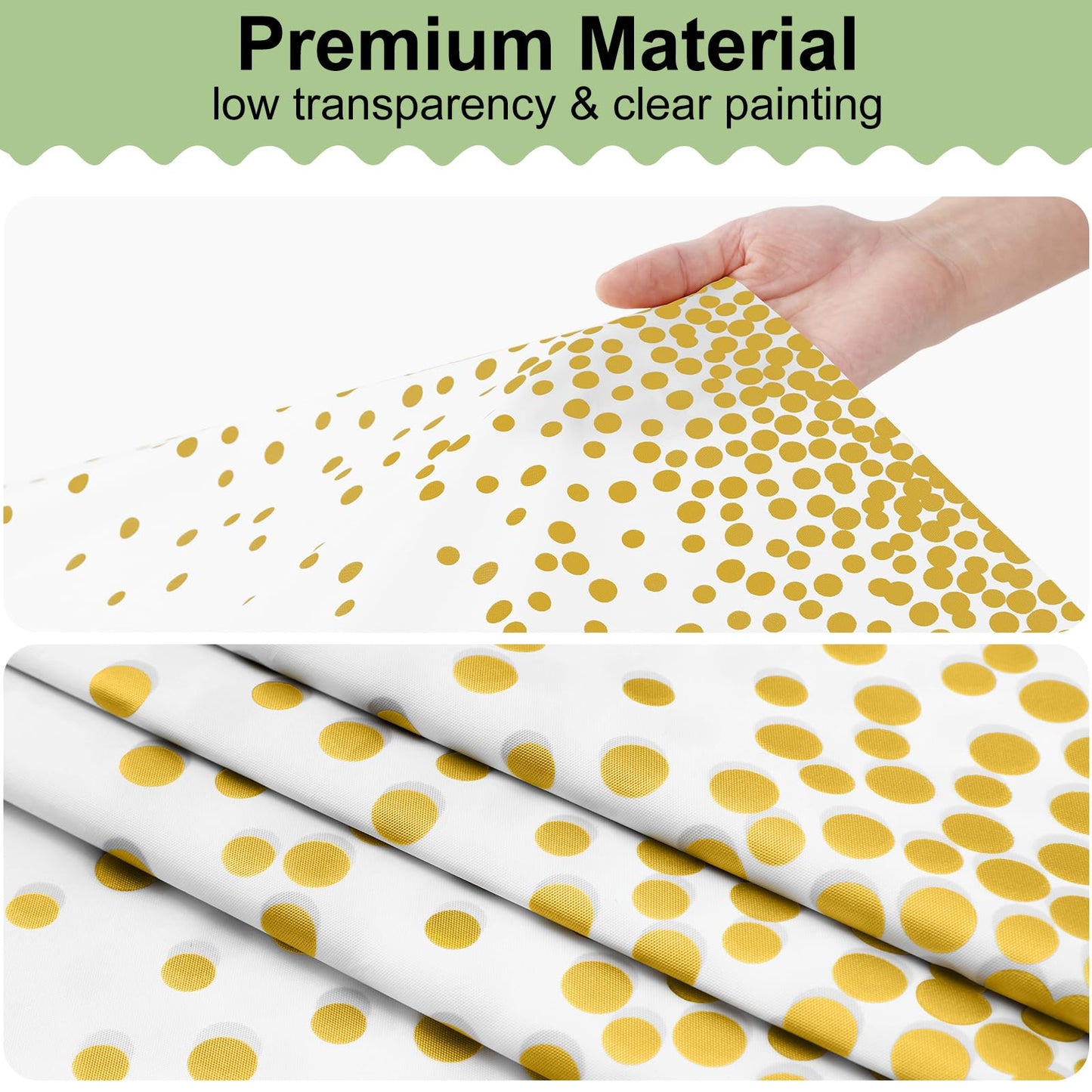misaya 6 Packs Dot Disposable Table Cloth, 54 x 108 Inch Waterproof Plastic Tablecloth, Rectangle Gold Dots in White Table Covers for Picnic, Birthday, Party