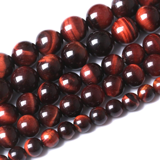 36PCS 10MM AAA Red Tiger Eye Stone Beads Natural Gemstone Bead Crystal Healing Energy Jewelry Making DIY 15 inches