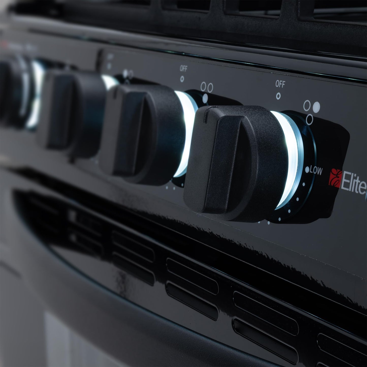 RecPro RV Suburban 3 Burner Propane Range with Oven & Air Fryer | 9000 BTU Front Burners | Piezo Ignition | Glass Cover | 12V DC/ 120V AC
