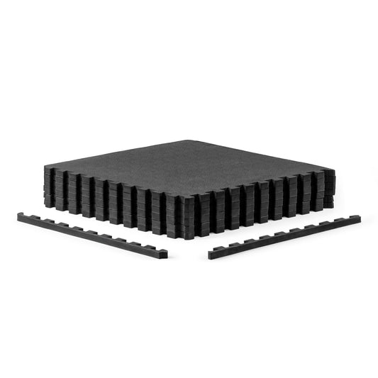 CAP Barbell 1/2-Inch Interlocking EVA Foam Exercise Puzzle Mat Home Gym Flooring - 1 Pack | 24" x 24" x 1/2" | Pebble Pattern - Black
