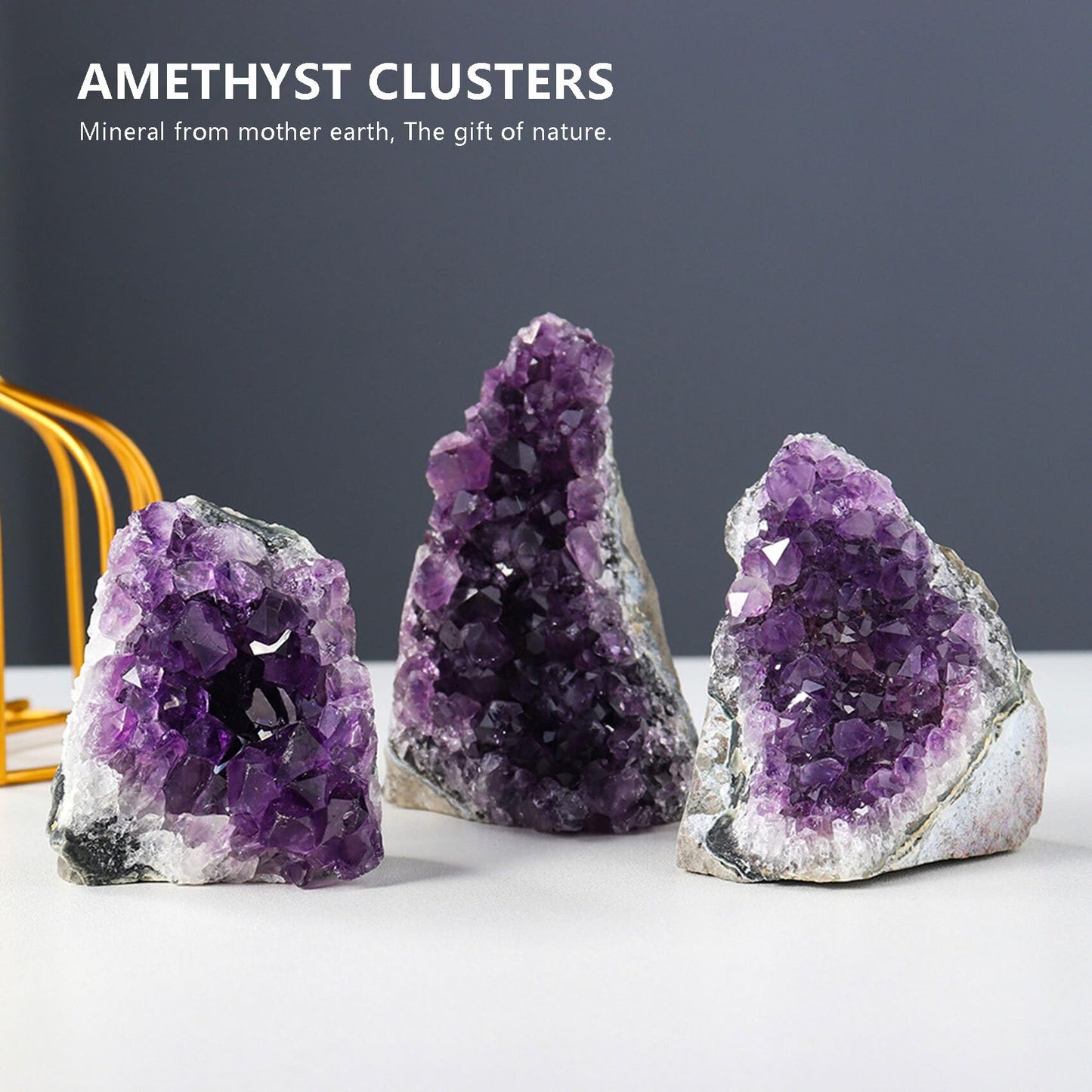 HIBCIGA Amethyst Cluster Crystal Quartz Amethyst Rock Raw Stone Purple Crystals Amethyst Geode Healing Crystals 10-11LB