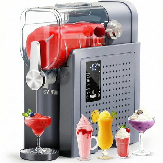 SYINTAO Slushie Machine for Home, Soft Serve Ice Cream Machine, 88oz Vessel Slushy Machine with 6 Preset Programs, Frozen Drink Maker for Slush, Margaritas, Smoothie, Frappés, and More (CoolGray)